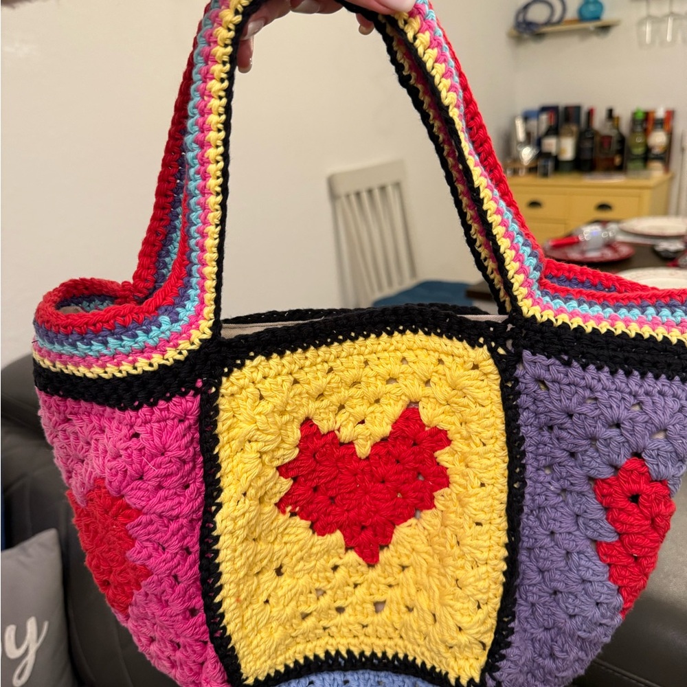 Colorful Red and Yellow Tote Bag